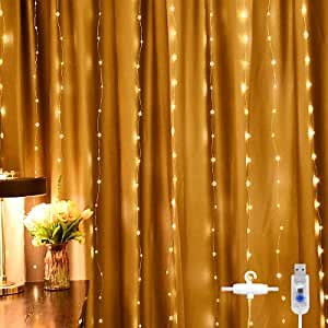 Liwiner Window Lights, Room Decor Lights, 3 * 3m300 LED Lights for Bedroom Hanging 8 Modes USB Bedroom String Lights, Indoor String Lights Decorative Lights, Fairy Lights for Bedroom Twinkle Lights