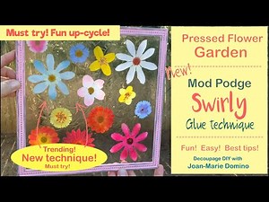 MOD PODGE SWIRL TECHNIQUE / FLORAL GLASS ART/ UP-CYCLE GLASS from OLD FRAMES & WINDOWS