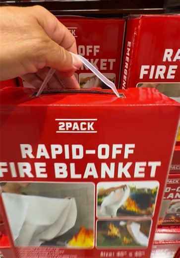 Rapid-off fire blanket 2 Pack. Up to 1076 Fahrenheit. ASTM standard. #fireblanket #safety #costco #costcotiktok #costcofinds