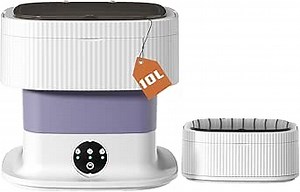 Portable Washing Machine,10L large Capacity with Upgraded Power Motor,3 Modes Deep Cleaning of Underwear,Socks,Small Folding Washing Machine for Travel,Apartment,hotels