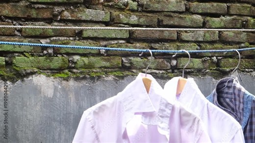 clothes drying on the clothesline