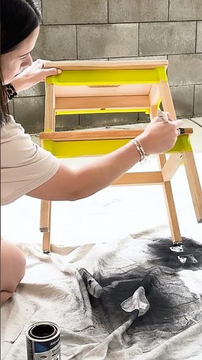 How to paint an IKEA step stool. #diy #furnitureflip #ikeahack #ikea #shorts