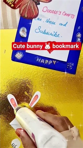 diy bunny bookmark#diybookmark#origami#cornerbookmark#easycraft#eastercraft#howt#cute#ytshorts#paper