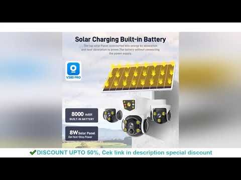 V380 Pro 8K 15MP Wireless WiFi Solar Camera Three Lens Triple Screen 4G Sim Card CCTV Security