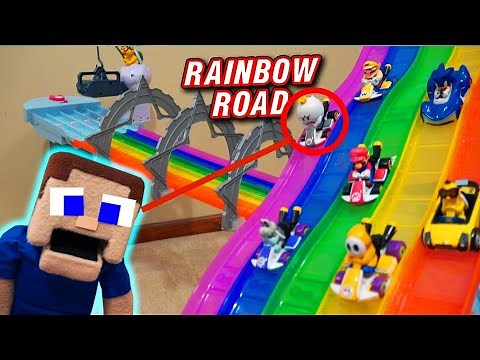 MARIO KART Hot Wheels Rainbow Road MEGA Track Set & RARE King Boo Racer Unboxing - Puppet Steve
