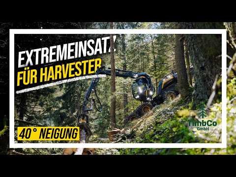 Gefährlich steil: Harvester + Traktionswinde im Extrem-Einsatz! | TimbCo GmbH