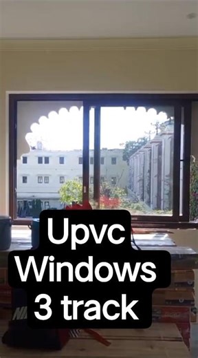 3 track slider #woodenfinished#upvcwindows#woodworking#glass#shoyabwindowmaker