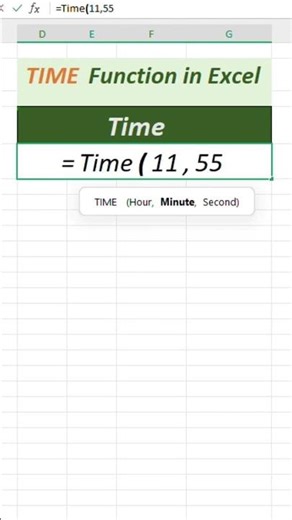 TIME Function formula in excel. #excel