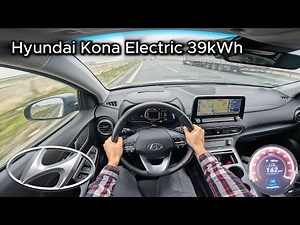 2020 Hyundai Kona Electric 39kWh (135 hp) - POV Test drive On the German Autobahn