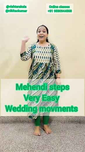 26 reactions | Mehndi showing Dance steps for All Age groups...You may add these steps in many Bollywood songs to show Mehndi...Watch & Try@ home...#beginnerstutorials #dancers #ladiesdance #sangeetdance #bollywoodsongs #dancereels #dancevideo #bollywooddanceclasses #easydancesteps #bollywood #danceforlife #danceforall #dancelovers #dance #dancereels #dancelife #female #danceteacher #wedding #easytutorials #learndance #bhangra #disco #party | Nikita C Kumar | Facebook