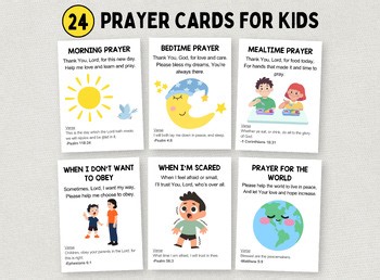 Prayer Cards for Sunday School Bible Study: 24 KJV Scripture Verse Cards