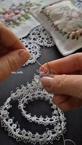16K views · 5.6K reactions | Tatting edge lace worked with cordonet and tatting needle. | Sina Crafts | Facebook