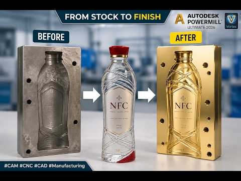 From CAD to CNC: Bottle Mold Toolpaths in PowerMill