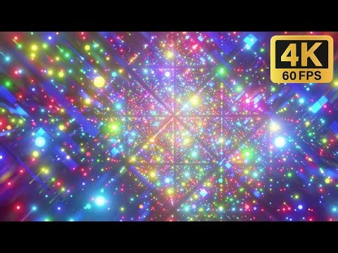 4K Screensaver | Flying Through Sparkling Neon Light Space | 4 Housrs (4K 60FPS)