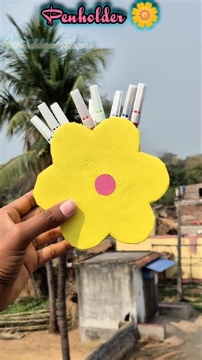 ​DIY Flower Pen Holder from Waste Cardboard! 🌸 #shorts #diy