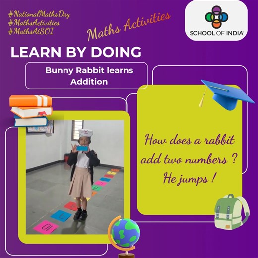 𝐍𝐚𝐭𝐢𝐨𝐧𝐚𝐥 𝐌𝐚𝐭𝐡𝐞𝐦𝐚𝐭𝐢𝐜𝐬 𝐃𝐚𝐲 𝐀𝐜𝐭𝐢𝐯𝐢𝐭𝐢𝐞𝐬 Math is fun in Primary School! Here is a video showcasing students of 𝐏𝐫𝐢𝐦𝐚𝐫𝐲 𝐂𝐥𝐚𝐬𝐬𝐞𝐬 ( 𝐈 - 𝐕 ) learning 𝐌𝐚𝐭𝐡𝐬 concepts through play. Students used a 𝐆𝐞𝐨 𝐃𝐨𝐭 𝐁𝐨𝐚𝐫𝐝 to find the 𝐚𝐫𝐞𝐚 and 𝐩𝐞𝐫𝐢𝐦𝐞𝐭𝐞𝐫 of 2D shapes. They mastered telling the time with ease using a 𝐜𝐥𝐨𝐜𝐤 𝐦𝐨𝐝𝐞𝐥. The 𝐁𝐮𝐧𝐧𝐲 𝐇𝐨𝐩 activity made addition just a jump away. In a fun 𝐡𝐨𝐩𝐬𝐜𝐨𝐭𝐜𝐡 activity they h