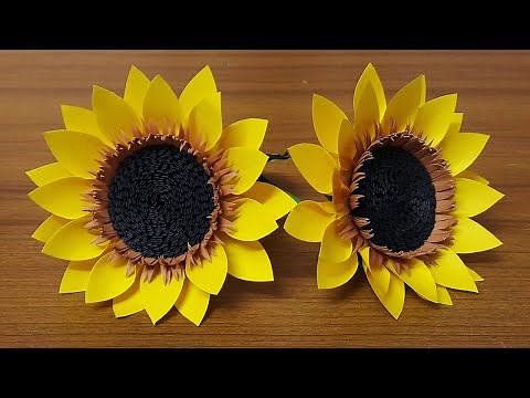 DIY Paper Sunflower Tutorial | How to Make Sunflower Paper Flower | Paper Craft