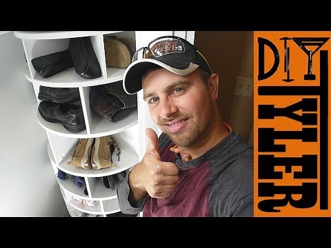 Build a MASSIVE Rotating Shoe Rack | Store All Your Shoes In A Small Closet