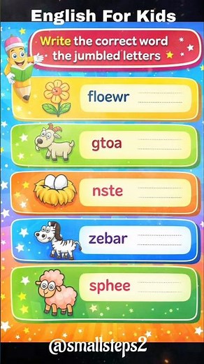 Jumbled Words for Kids | Easy English Spelling Practice | LKG UKG