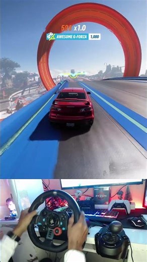 Free Roam Hot Wheels in Forza Horizon 5 | Steering Wheel Gameplay 🚀 | Crazy Loops & Stunts!