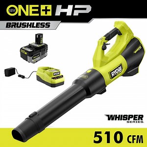 Reviews for RYOBI ONE  HP 18V Brushless Whisper Series 130 MPH 510 CFM Cordless Battery Leaf Blower with 6.0 Ah Battery and Charger | Pg 1 - The Home Depot