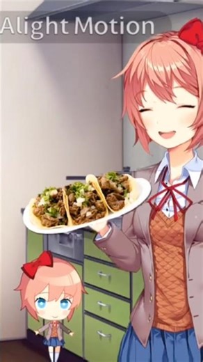 Sayori compró tacos para todos!!