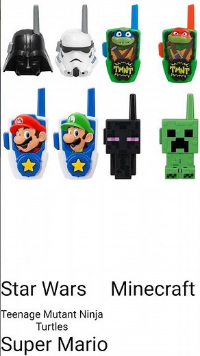 eKids Walkie Talkies ,Star Wars, Super Mario, Minecraft, Pokemon, Spider-Man, TMNT