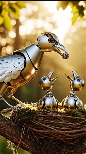 Peaceful Robot Bird Nest #asmr #birding #birds #machine #nature #technology