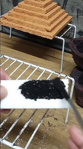 ASMR-painting Styrofoam using black acrylic paint