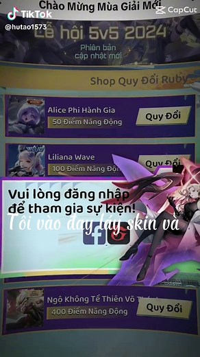 Cách đổi ruby và lấy skin nhập code liên quân 2024