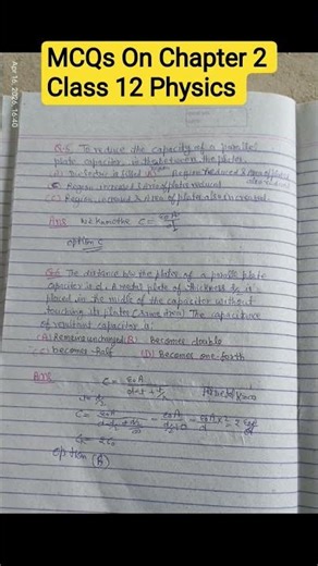 MCQs on Chapter 2 Class 12 Physics | #shorts #shortsfeed | #shortsfeed