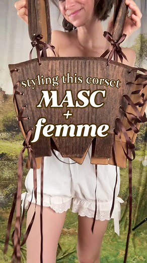 Brown Tabbed Tudor Stays: A Unique Medieval Fashion Statement