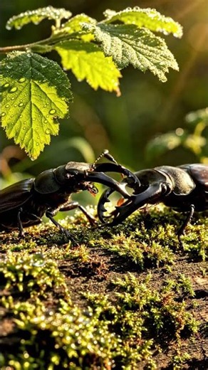 Stag Beetle Battle 🪲 Epic Nature Fight in 4K | Wildlife Macro Documentary#shortsvideo #short