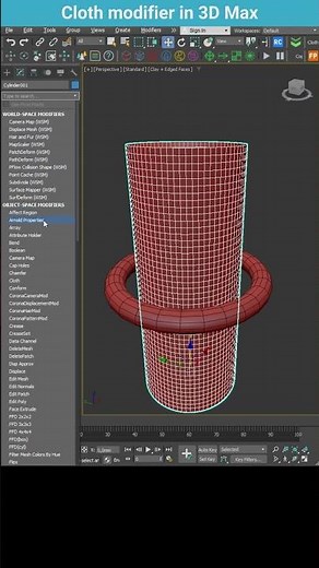 Realistic Cloth Simulation: Tying with Cloth Modifier in 3Ds Max #shorts #3dsmax #cloth