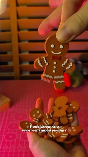 I printed my own design of the Flexi Gingerbread Man Fridge Magnet #3dprinting #GingerbreadMan