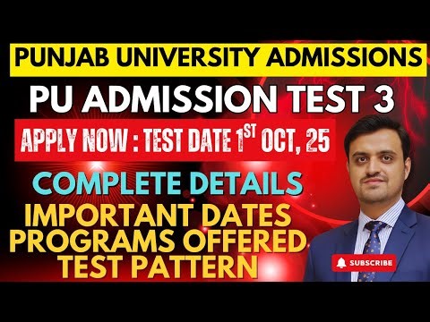 Punjab University PU Admissions 2025 Round 3 | How to Apply in Punjab University Phase-II 2025