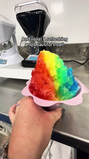 How to make a Rainbow Snowie 🌈 Follow us for shaved ice tips & tricks! #snowie #shavedice #snowcones #littlesnowiemax #frozendessert #fypage #cincinnati #shoptok #rainbowfood