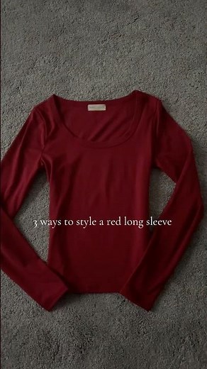 3 ways to style a red long sleeve
