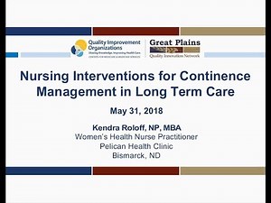 Nursing Interventions to Support Continence and Care