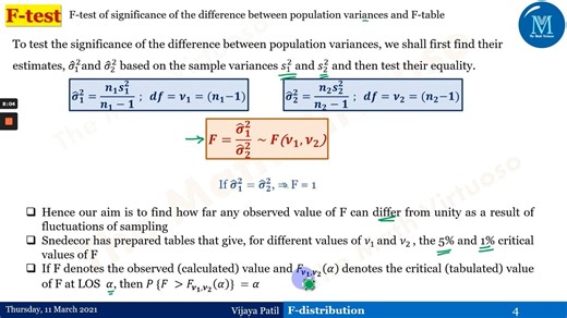 4. F分布 - F检验显著性：总体方差差异 F表