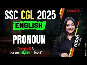 SSC CGL English Classes 2025 | SSC CGL English Pronoun | English By Nidhi Ma'am