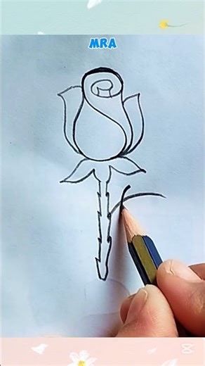 Rose Flower Drawing from Letter S | Easy Alphabet Drawing #shorts #art