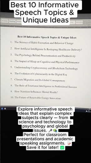 Best 10 Informative Speech Topics & Unique Ideas
