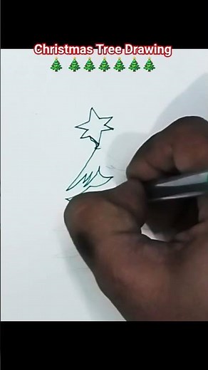 Easy Christmas Tree Drawing 🎄✨ | Simple Line Art Tutorial #shorts #art