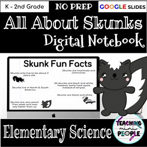 All About Skunks Digital Interactive Notebook | Science | Differentiated Reading