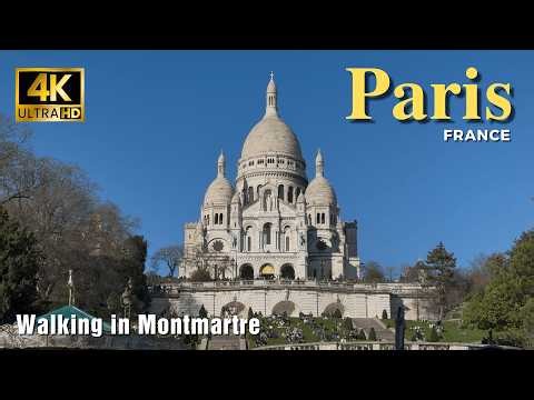 🇫🇷 A Sunny Walk from Moulin Rouge into Montmartre (Early March) 4K 60fps