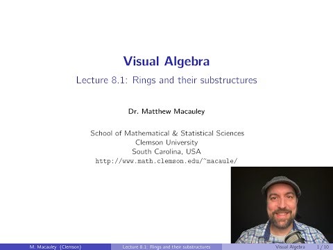 Visual Algebra, Lecture 8.1: Rings and their substructures