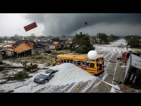 Chaos in Missouri Texas Today! Brutal Grapefruit Size Hail Destroys Homes, Cars in Iowa