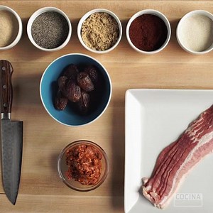 These chorizo and bacon-stuffed dates make for a completely addicting and crowd-favorite appetizer. One of these and you're in sweet, spicy, bacon-y heaven! Get the recipe: http://bit.ly/2fXLCXP See more recipes at http://wearecocina.com | Cocina