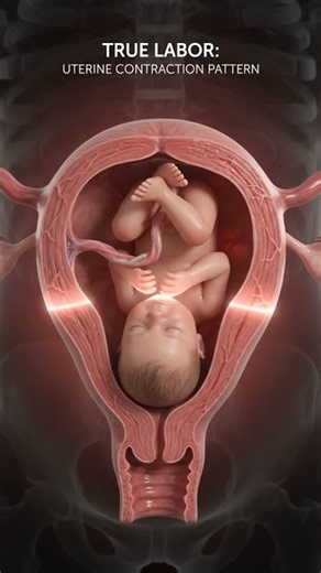 True Labor: How Uterine Contractions Push Baby Down #medicalanimation #baby